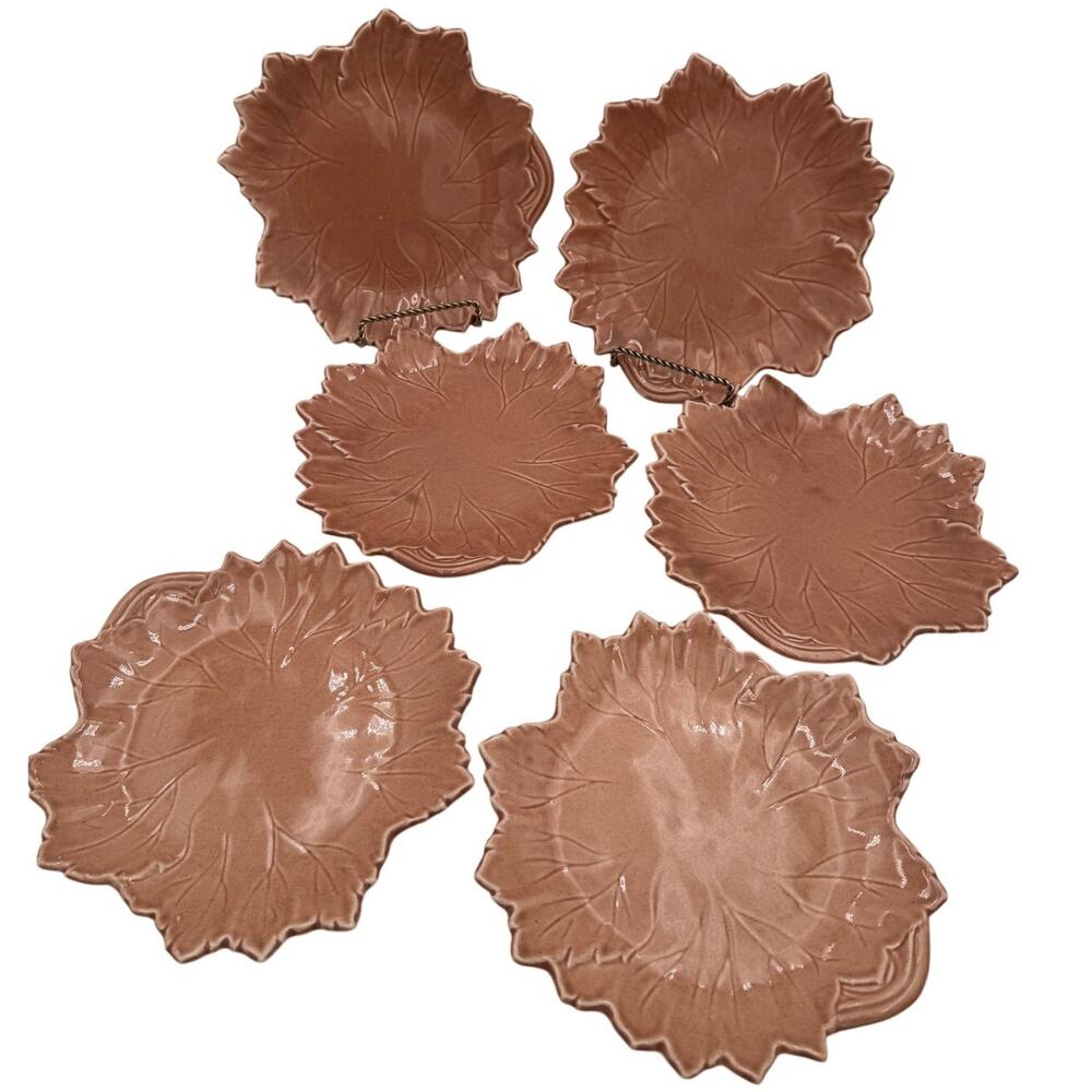Set of 6 Vintage Salad Plates in Woodfield Coral (Salmon Pink) by Steubenville